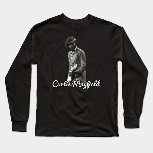Curtis Mayfield / 1942 Long Sleeve T-Shirt by Nakscil